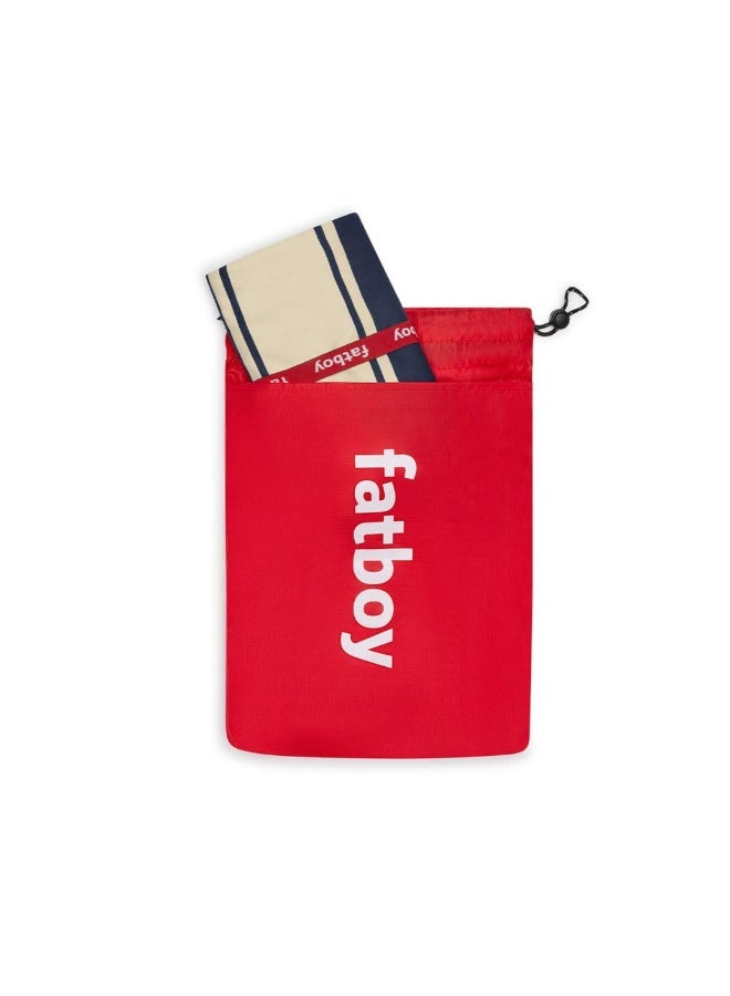 Fatboy Beach Baggy Towel with inflatable Pillow (XL) Lightweight | Quick drying | UV grade: 8 | Ground pin included | Pillow coating is airtight and waterproof | 200x90 cm - Stripe Navy Blue - Image 4